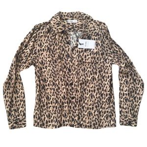 RE/DONE 40s 2 pocket cheetah print long sleeve blouse NWT